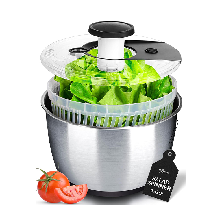 stainless-Steel-Pump-Salad-Spinner